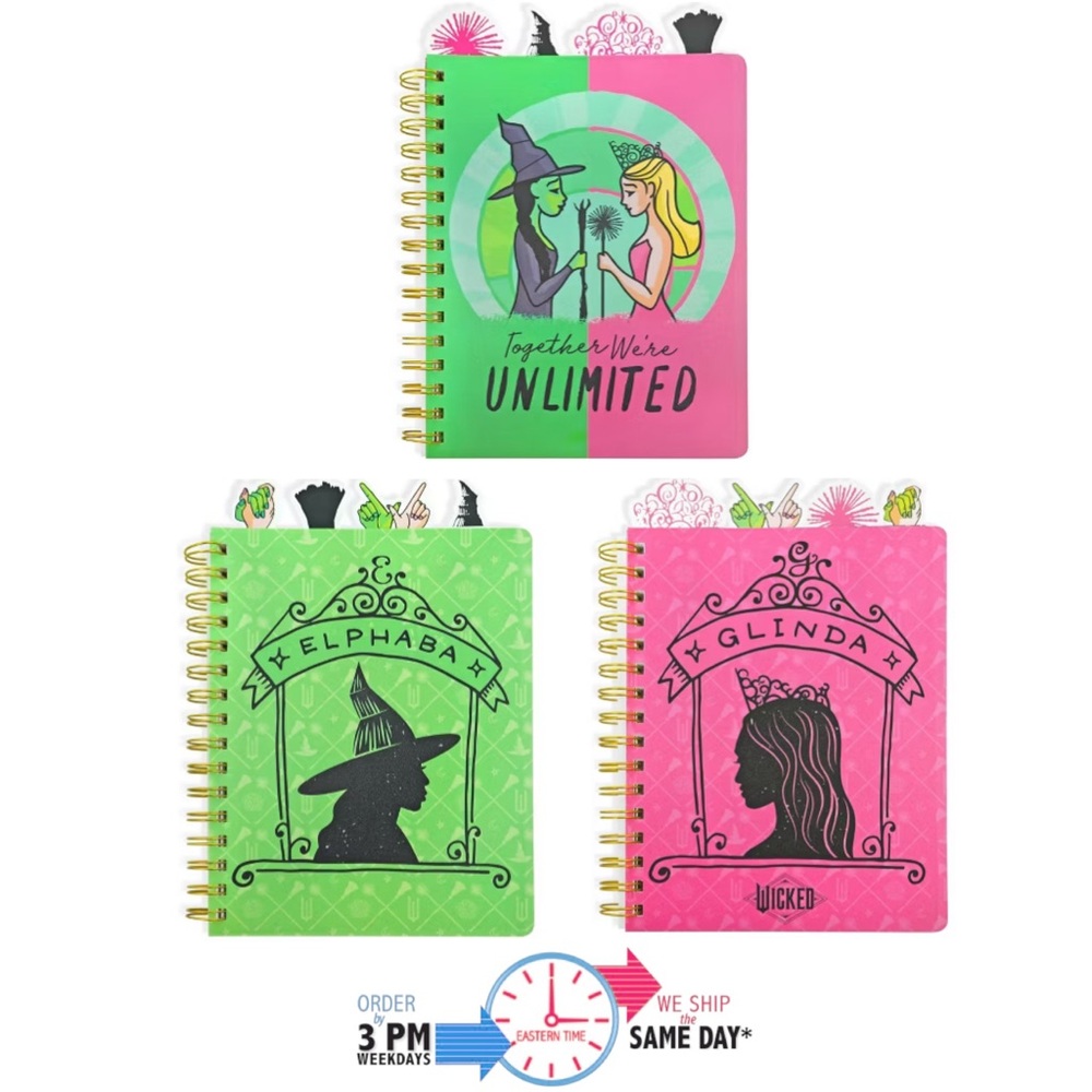 Wicked movie journal set Elphaba Glinda NEW